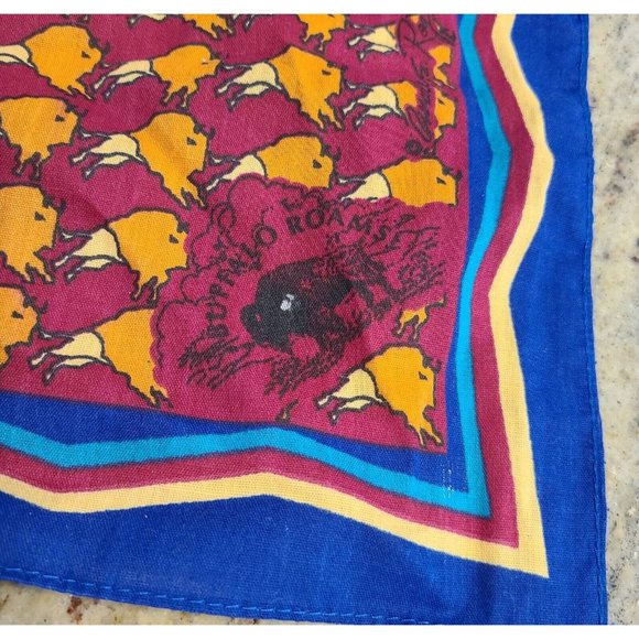 SPRINGS "Buffalo Roam" Western Bandana Native American Dancing Buffalo. Rogers - Picture 2 of 11